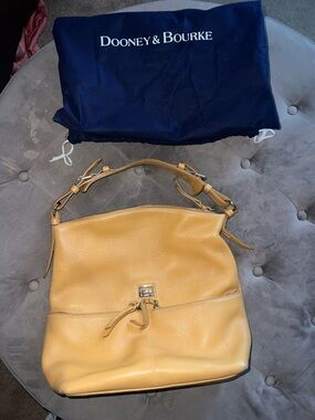 Dooney & Bourke Yellow Pebbled Leather Shoulder Hobo